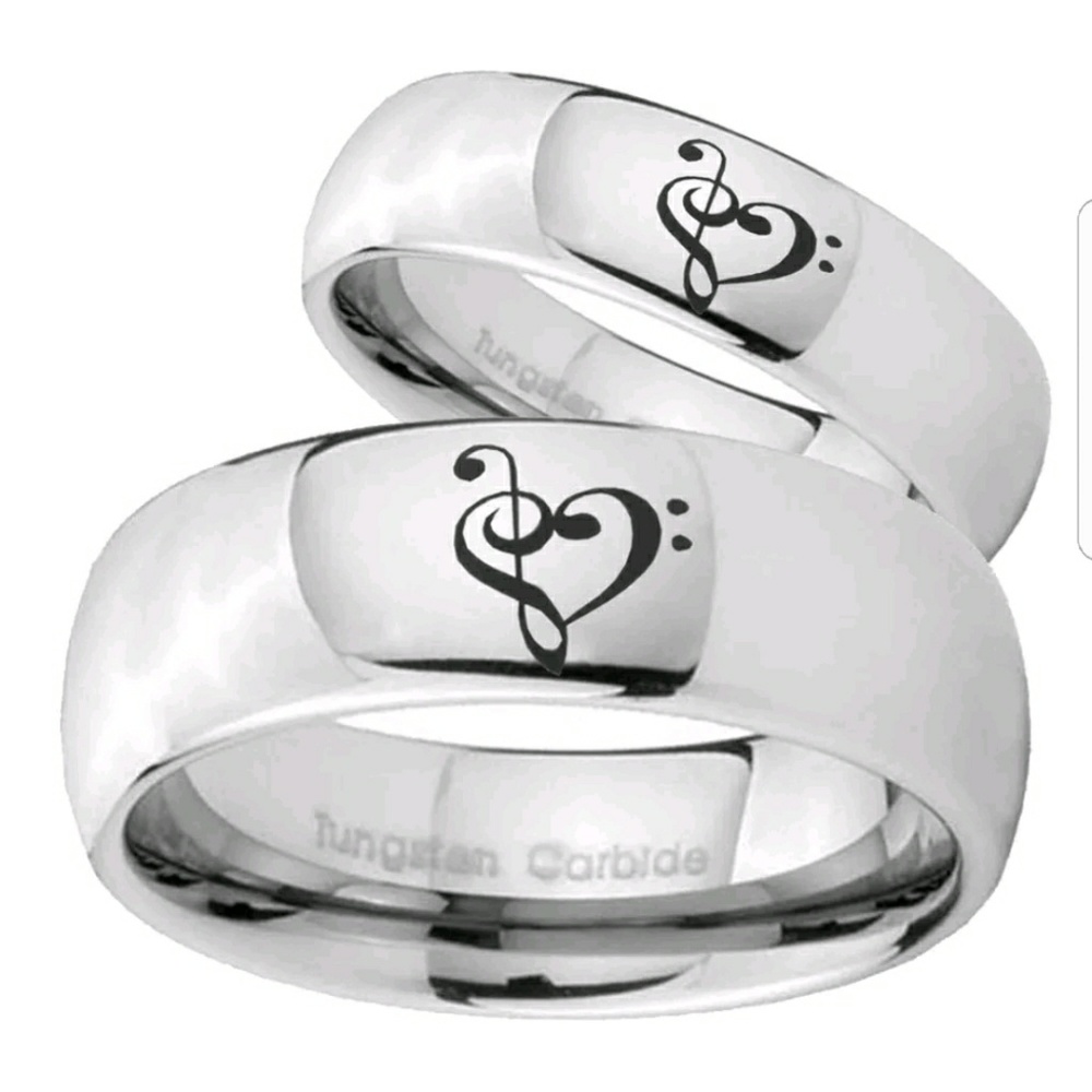 Tungsten Carbide Music & Heart Ring
